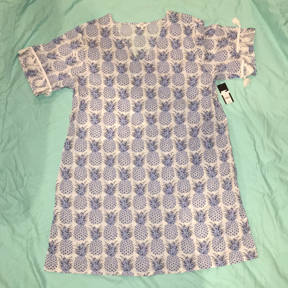 NWT CROWN AND IVY PINEAPPLE COVER UP TASSEL XL